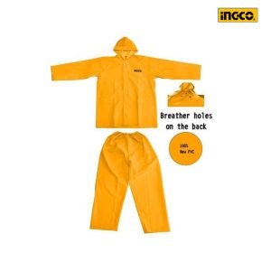 Ensemble De Pluie Veste + Pantalon En Pvc Jaune Taille XL